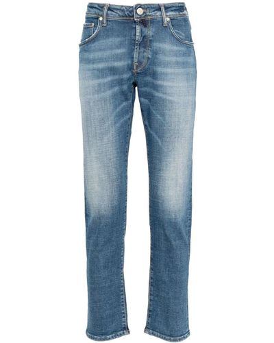 Incotex Distressed Slim-fit Jeans - Blue