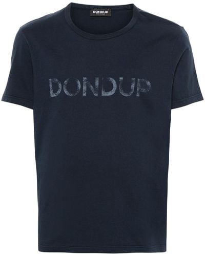 Dondup T-shirt en coton à logo imprimé - Bleu
