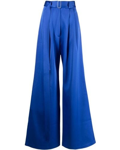Alex Perry Belted Palazzo Pants - Blue