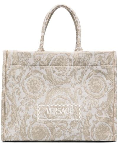 Versace Grand sac à main Barocco Athena en jacquard - Neutre