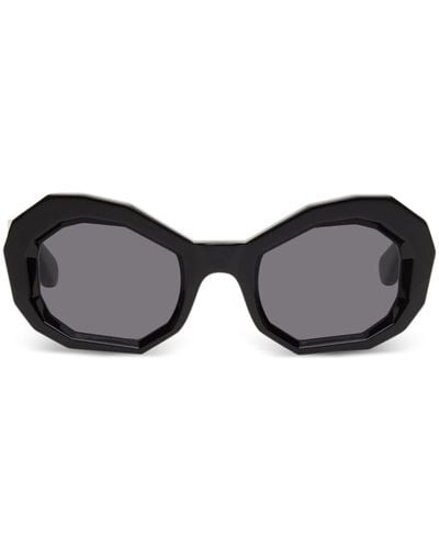 Amiri Honeycomb Geometric-frame Sunglasses - Brown