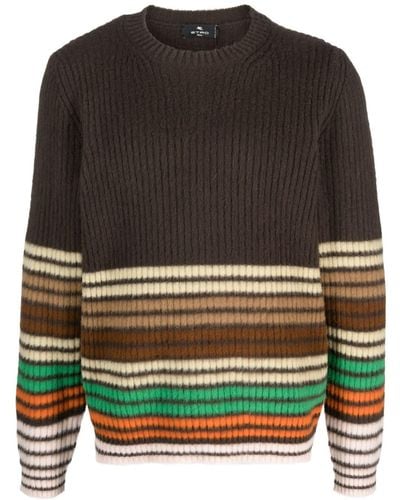 Etro Stripe-pattern Wool Sweater - Green