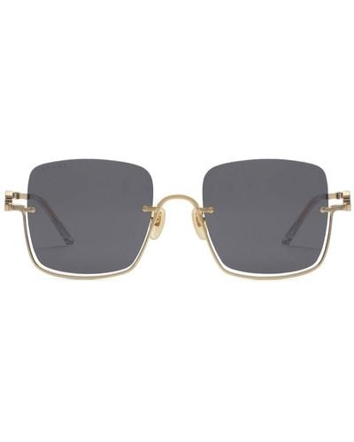 Gucci Oversized-Sonnenbrille mit GG - Grau