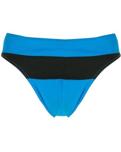Amir Slama Two-tone High-leg Swimming Trunks - Blue