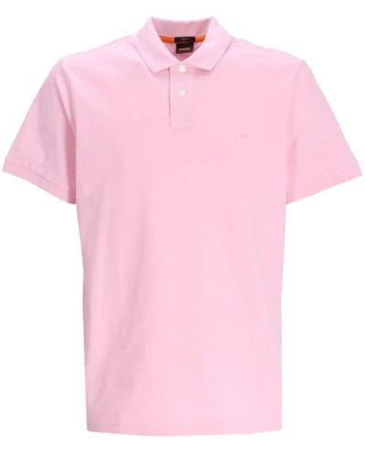 BOSS Poloshirt Met Logo-applicatie - Roze