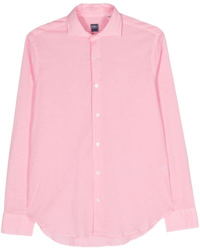 Fedeli Long-sleeve Poplin Shirt - Pink