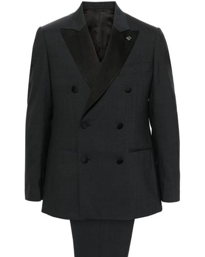 Lardini Double-breasted Suit - Black