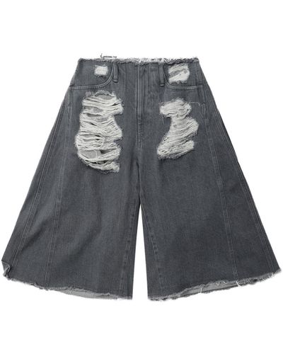 Adererror Distressed Denim Shorts - Gray
