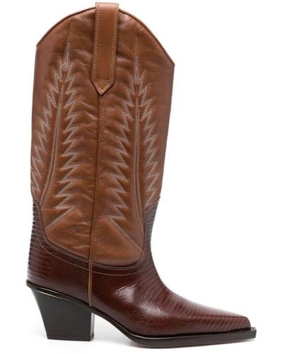 Paris Texas Rosario 70mm Western Leather Boots - Brown