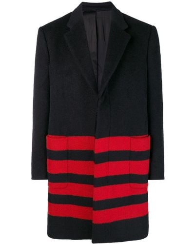 Calvin Klein Stripe Detail Single-breasted Coat - Black
