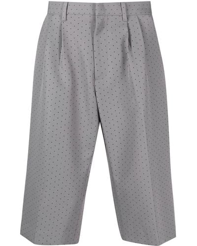 Viktor & Rolf Perforated-detail Tailored Shorts - Grey