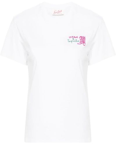 Mc2 Saint Barth T-shirt Emilie con ricamo - Bianco