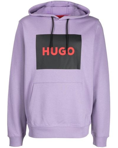 HUGO ロゴ パーカー - パープル