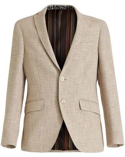 Etro Single-breasted Tailored Blazer - Natural