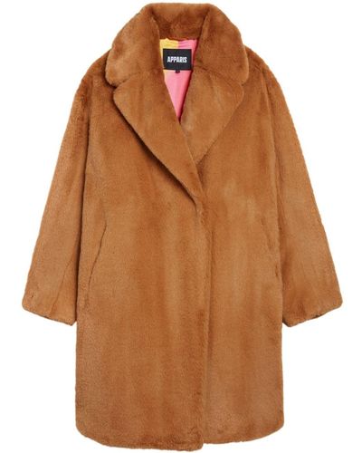 Apparis Faux-fur Easy Coat - Brown