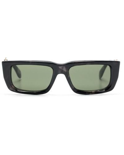 Palm Angels Milford Rectangular-frame Sunglasses - Green