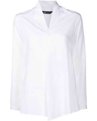UMA | Raquel Davidowicz V-neck Long-sleeve Shirt - White
