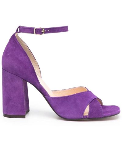 Tila March Gabrielle Suede Buckled Sandals - Purple