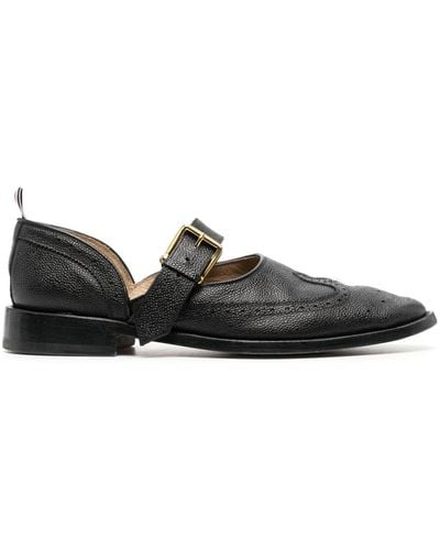 Thom Browne D'orsay Buckled Loafers - Black