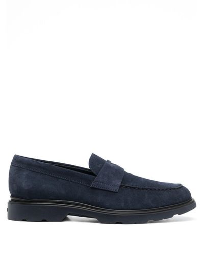 Hogan H304 Suede Penny Loafers - Blue