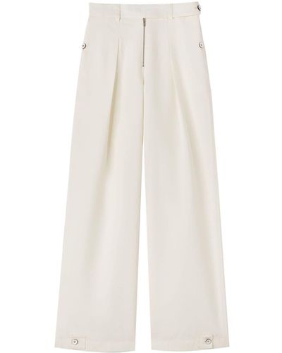 Jil Sander Pantalones anchos de talle alto - Blanco