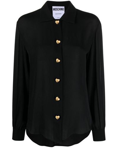 Moschino Long-sleeve Silk Shirt - Black