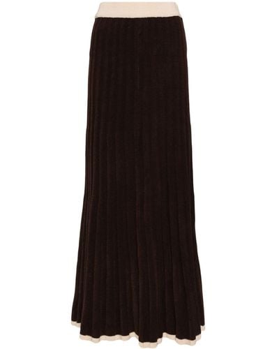 Faithfull The Brand Mona Pleated Knitted Skirt - Black