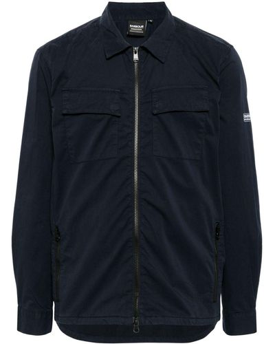 Barbour Logo-print Zip-up Shirt Jacket - Blue