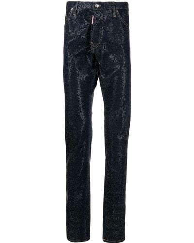 DSquared² Slim-Fit-Jeans mit Kristallen - Blau