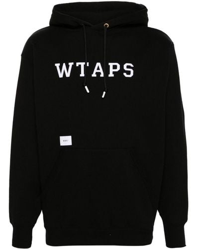 WTAPS Logo-patches Cotton Hoodie - Black