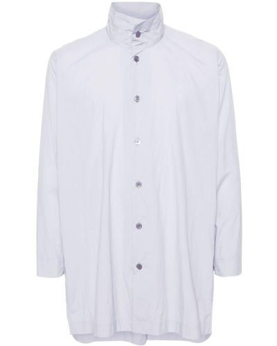 Homme Plissé Issey Miyake Button-up Long-length Shirt - White
