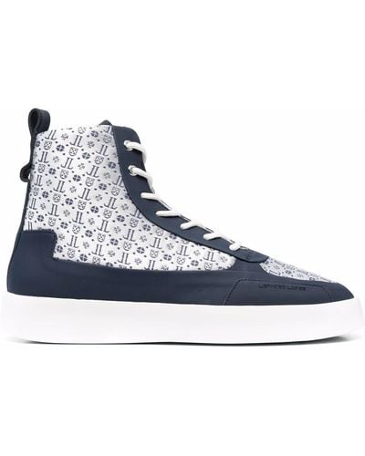 Leandro Lopes Monogram Panelled Trainers - Blue