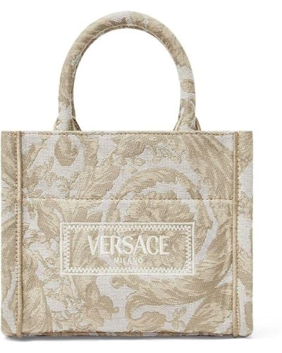 Versace Barocco Athena Canvas Handbag - Natural