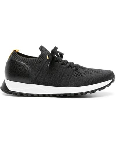 Doucal's Sock-ankle Lace-up Trainers - Black