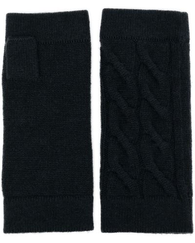 N.Peal Cashmere Cable-knit Fingerless Gloves - Black