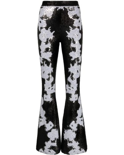 Cynthia Rowley Sequin-embellished Flared Trousers - Black