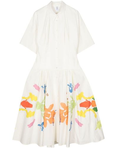 Rosie Assoulin Vestido camisero Jolly 'Oliday con estampado abstracto - Blanco