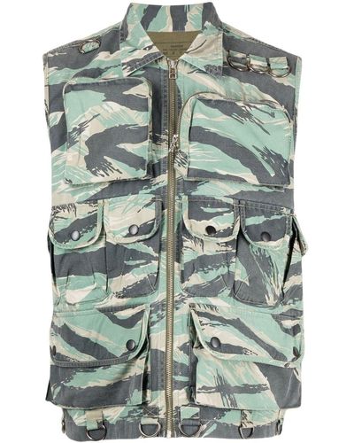 Maharishi Weste mit Camouflage-Print - Grün