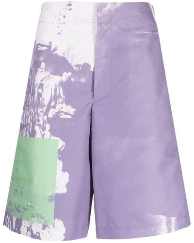 OAMC Abstract-print Bermuda Shorts - Purple