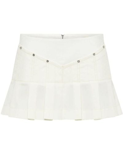 Dion Lee Wrench Pleated Mini Skirt - White
