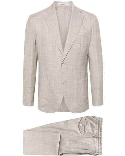 Eleventy Single-breasted Wool Blend Suit - Grey
