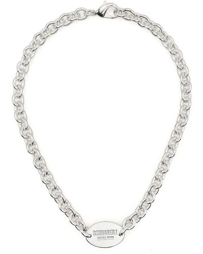 DSquared² Halskette mit Erkennungsmarke - Weiß
