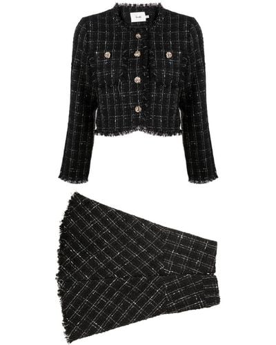 B+ AB Tweed Mantelpak - Zwart