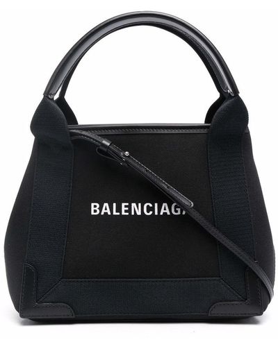 Balenciaga Black Navy Cabas Xs Tasche - Zwart