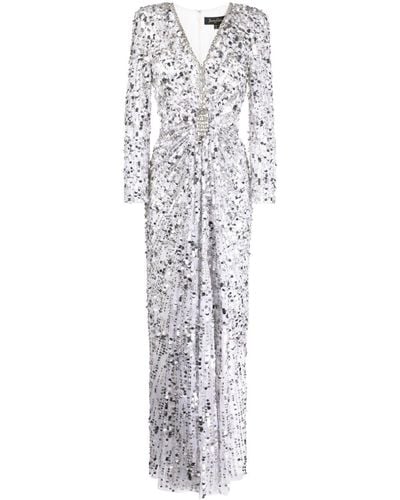 Jenny Packham Abendkleid mit Pailletten - Weiß