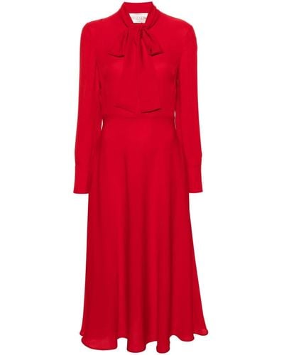 Valentino Garavani Tie-fastening Silk Midi Dress - Red