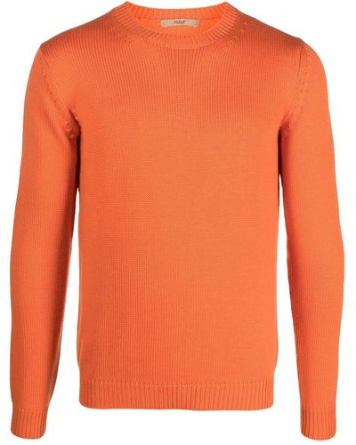 Nuur Crew-neck Wool Sweater - Orange