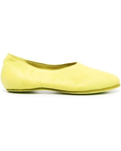 Guidi Slip-on Leather Loafers - Yellow