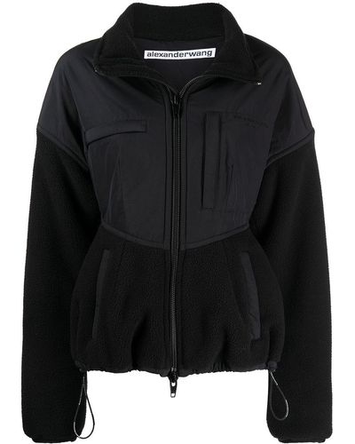 Alexander Wang Cutaway Collar Panelled Jacket - Black