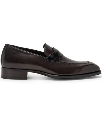 Tom Ford Twist-detail Burnished-leather Loafers - Black